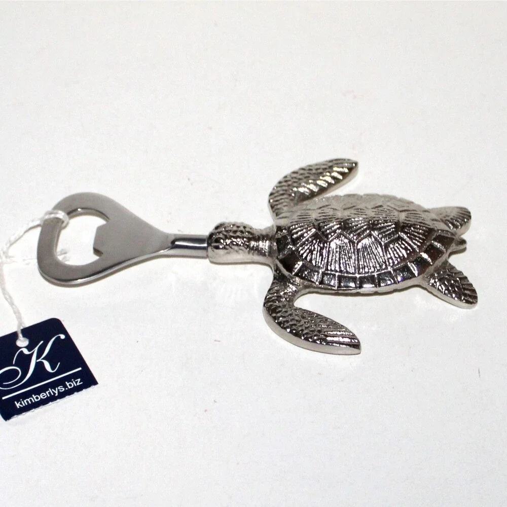 Two’s Company Sea Turtle Bottle Opener NEW aluminum stainless steel coast decor